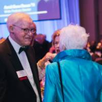 Sylvia Kaufman with guest at Enrichment.